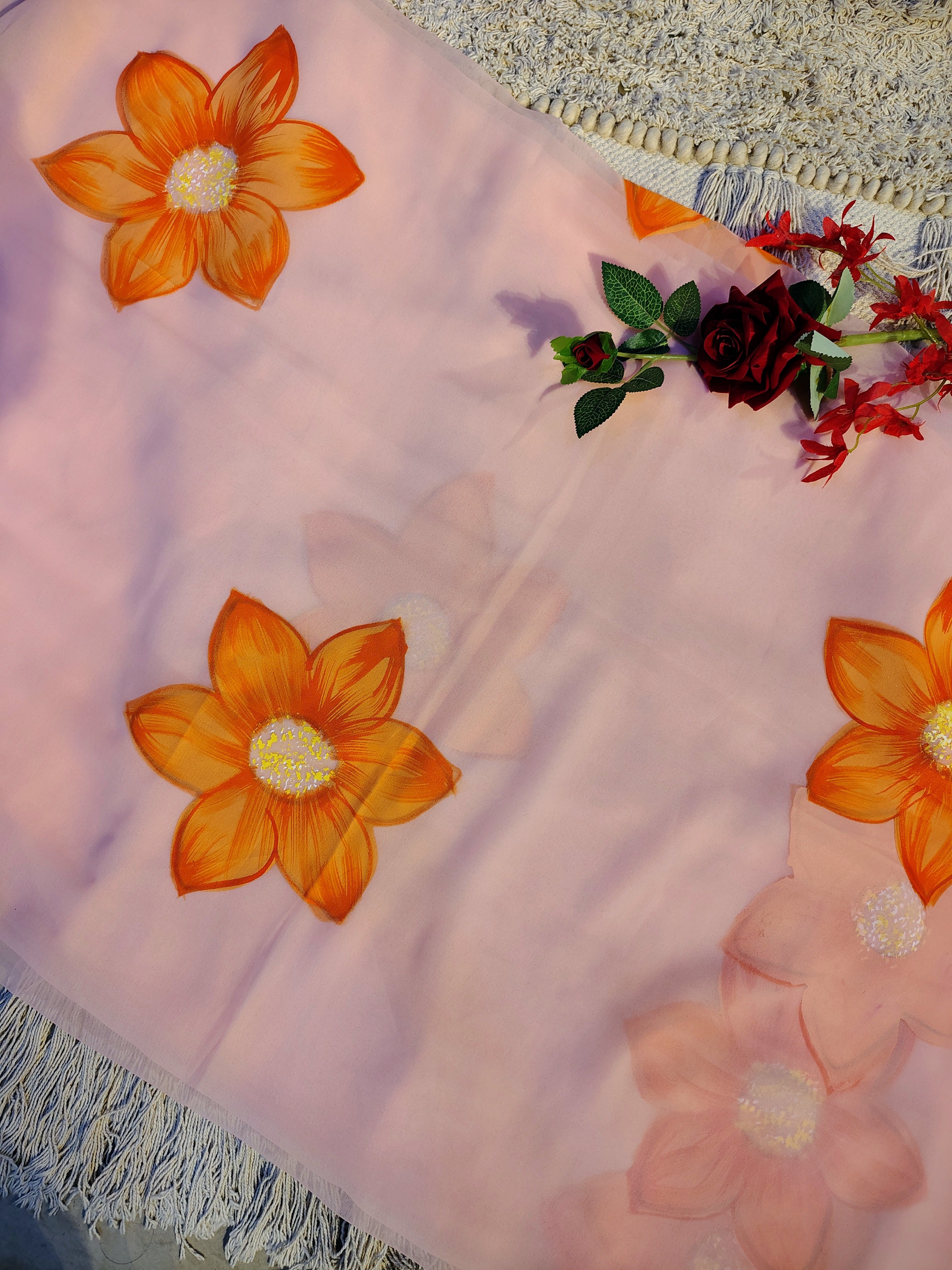 🌺Brush Paint saree