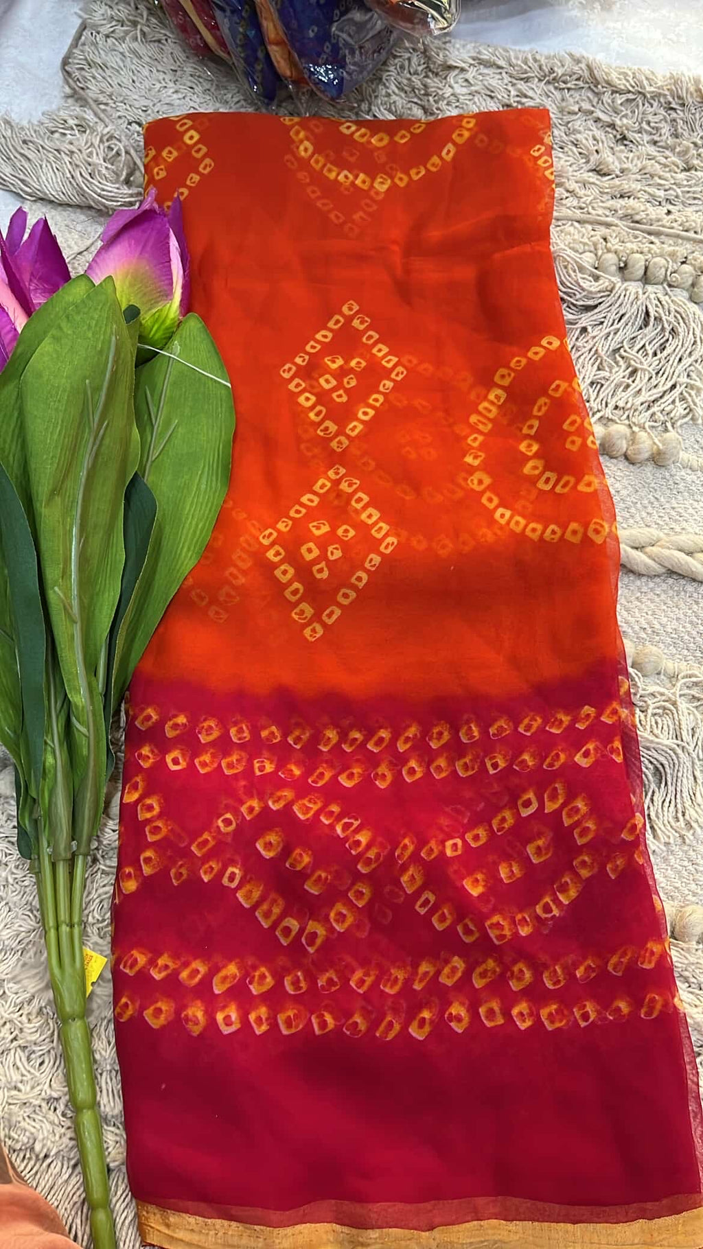 Bandhani viscos saree