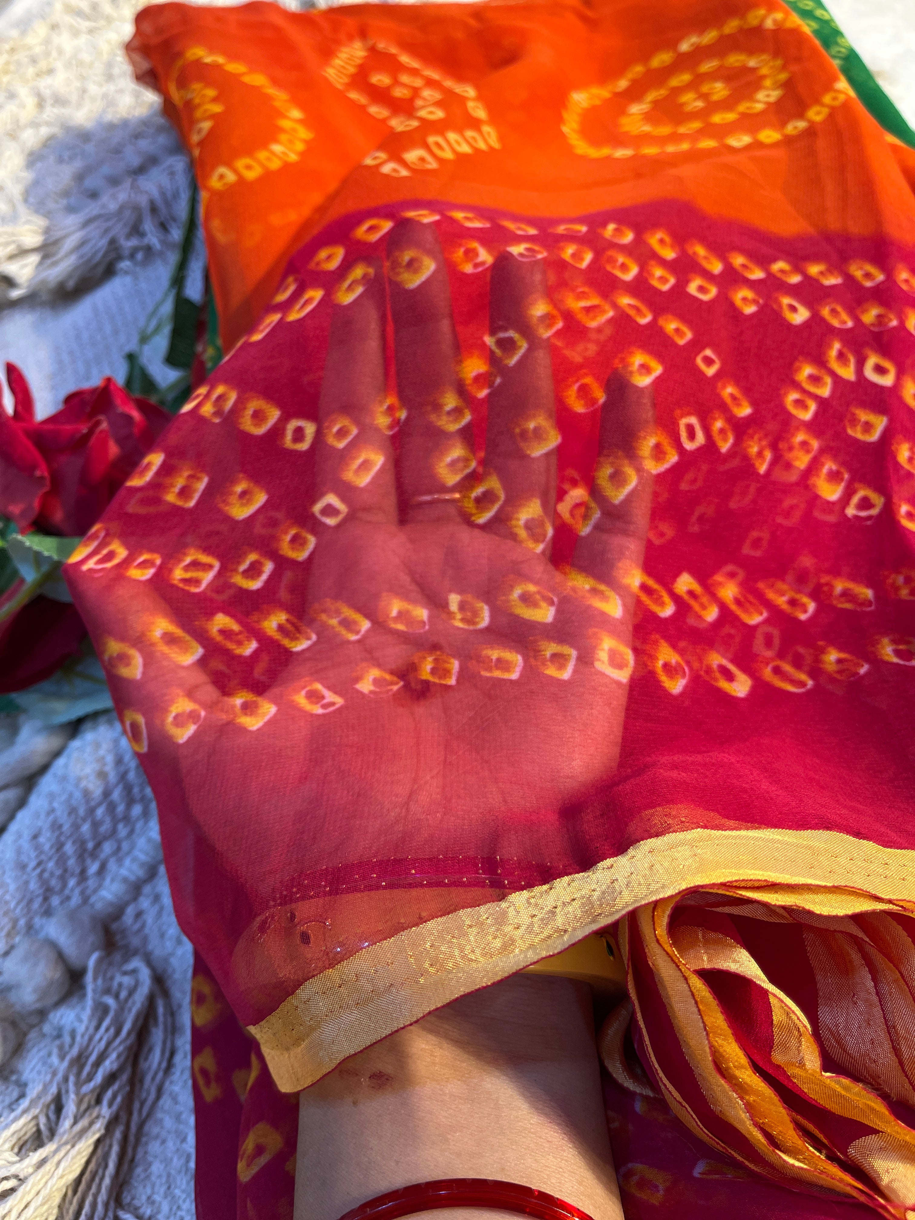 Bandhani viscos saree