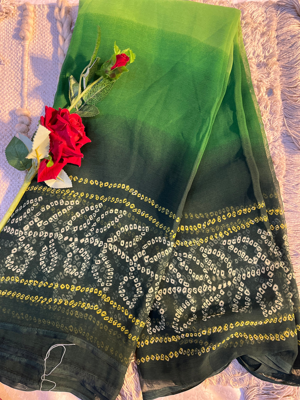 Bandhani shaded saree