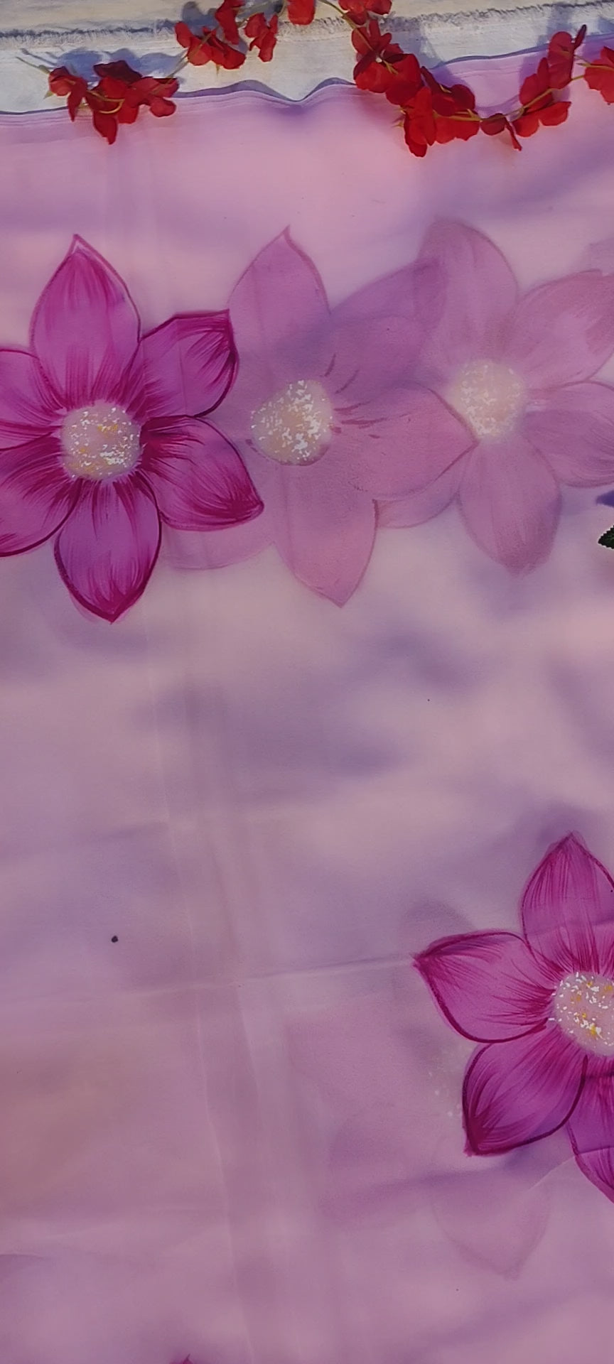 🌸 Brush Paint saree