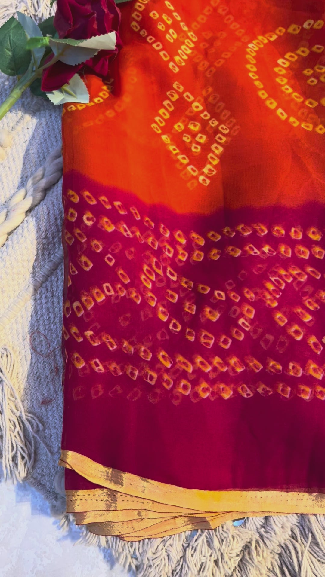 Bandhani viscos saree